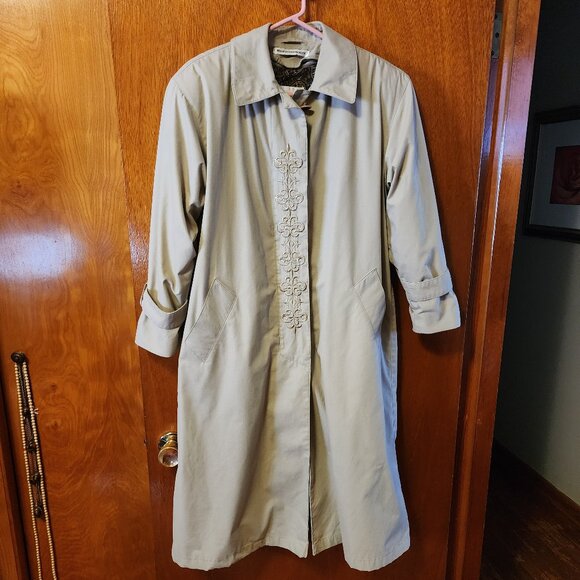 Women's Size 4P Misty Harbor Tan Trench Coat W/ Removable Liner - Picture 2 of 11
